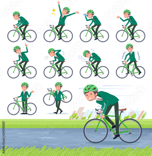 flat type school boy Green Blazer_road bike