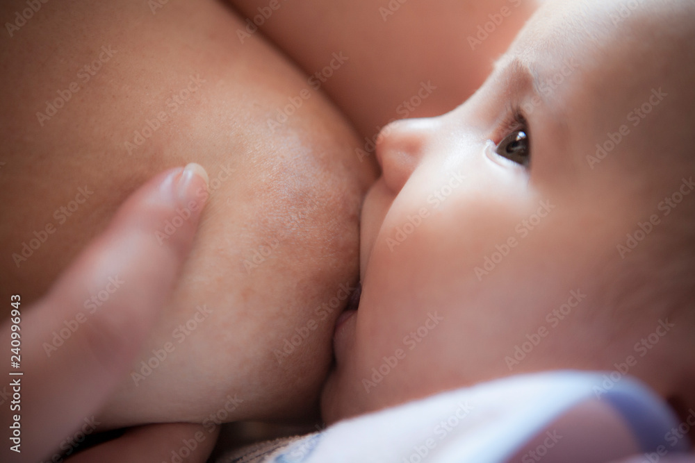 Getting a comfy attachment for breastfeeding concept Getting a comfy attachment for breastfeeding concept