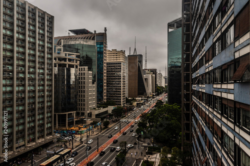 Obraz na plátně Avenida Paulista, centro financeiro e cultural de São Paulo, Brasil