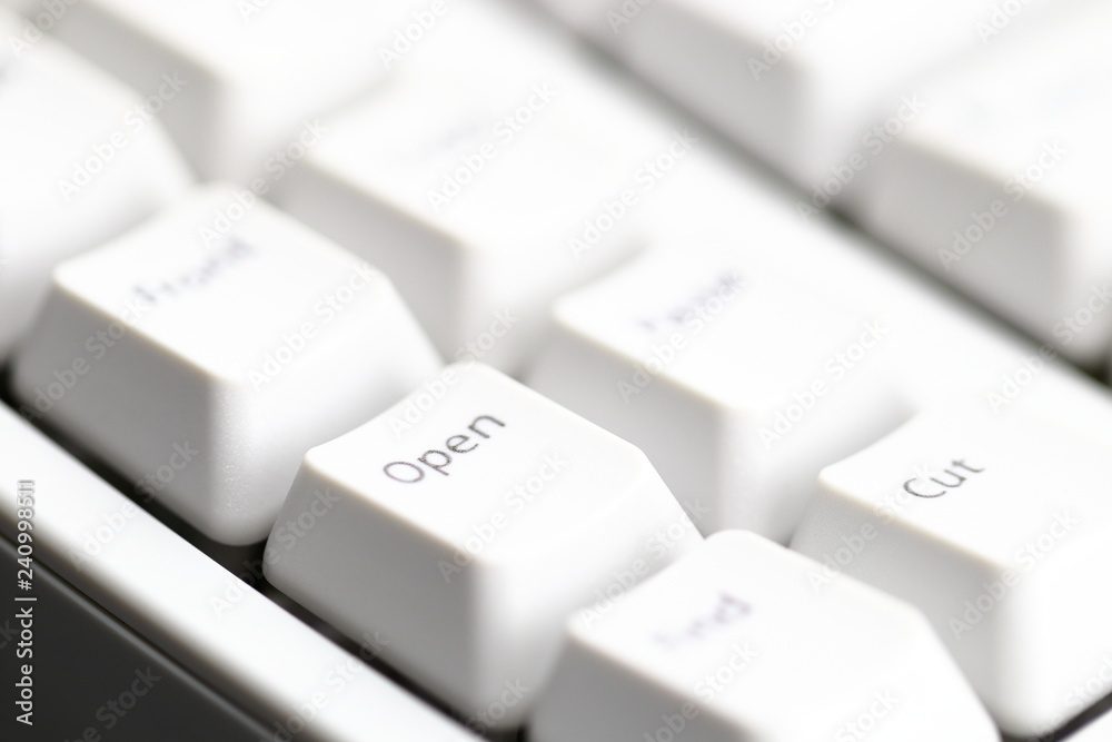 Modern computer keyboard. some part of white computer keyboard, Focus on special key Modern computer keyboard. some part of white computer keyboard, Focus on special key