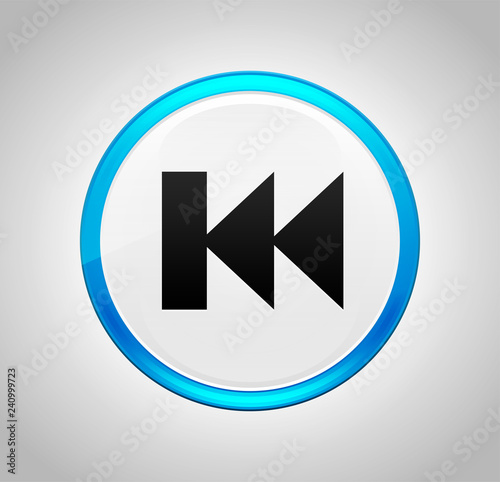 Previous track playlist icon round blue push button