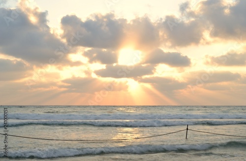 Sunset at Haifa Hof haCarmel  Carmel Beach  Dado  Mediterranean Sea in Israel