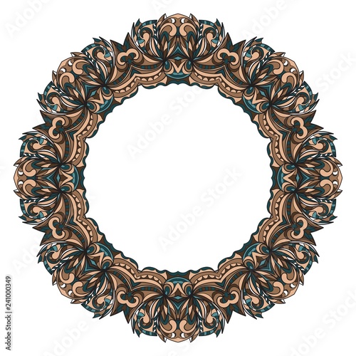 Vintage cards with Floral frame pattern. Vector template. The front and rear side