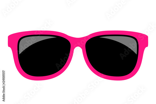 Pink glamour sunglasses vector icon