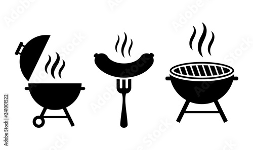 Canvas-taulu Grill bbq vector icon set