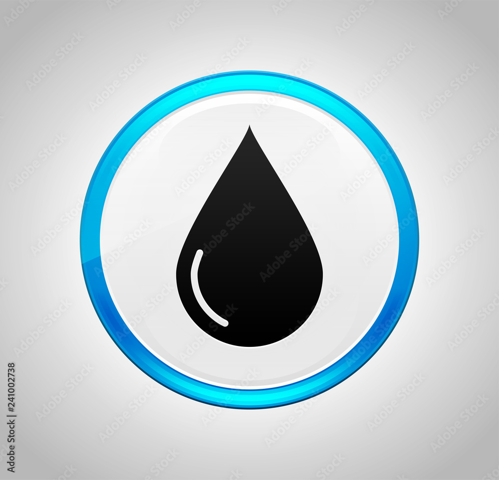 Water drop icon round blue push button Water drop icon round blue push button