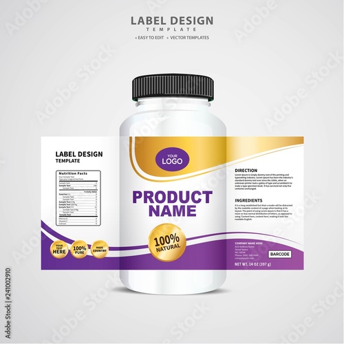 Bottle label, Package template design, Label design, mock up design label template