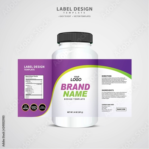 Bottle label, Package template design, Label design, mock up design label template