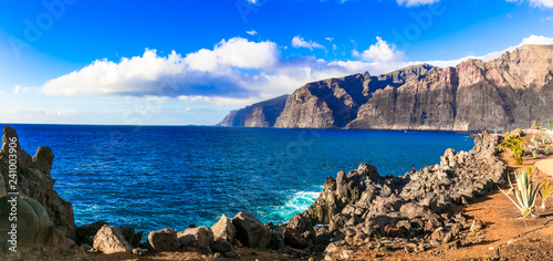 Amazing nature of Tenerife - impressive rocks of Los Gigantes. Canary islands