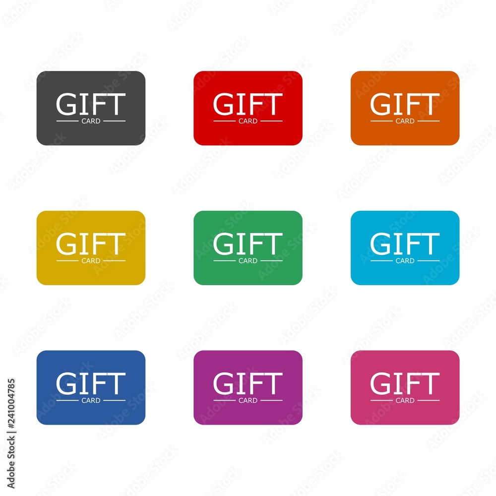 Gift card. Discount coupon, simple icon or logo, color set Gift card. Discount coupon, simple icon or logo, color set