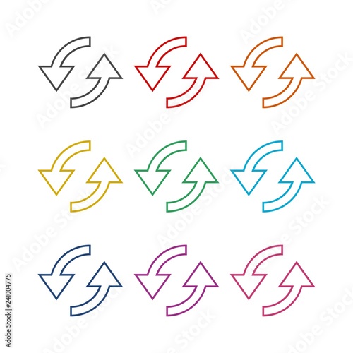 Exchange arrow icon or logo, Sync Arrows, color set