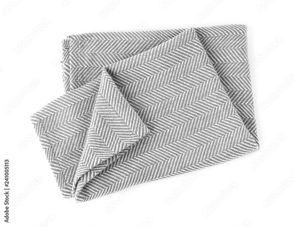 Fabric napkin for table setting on white background Fabric napkin for table setting on white background