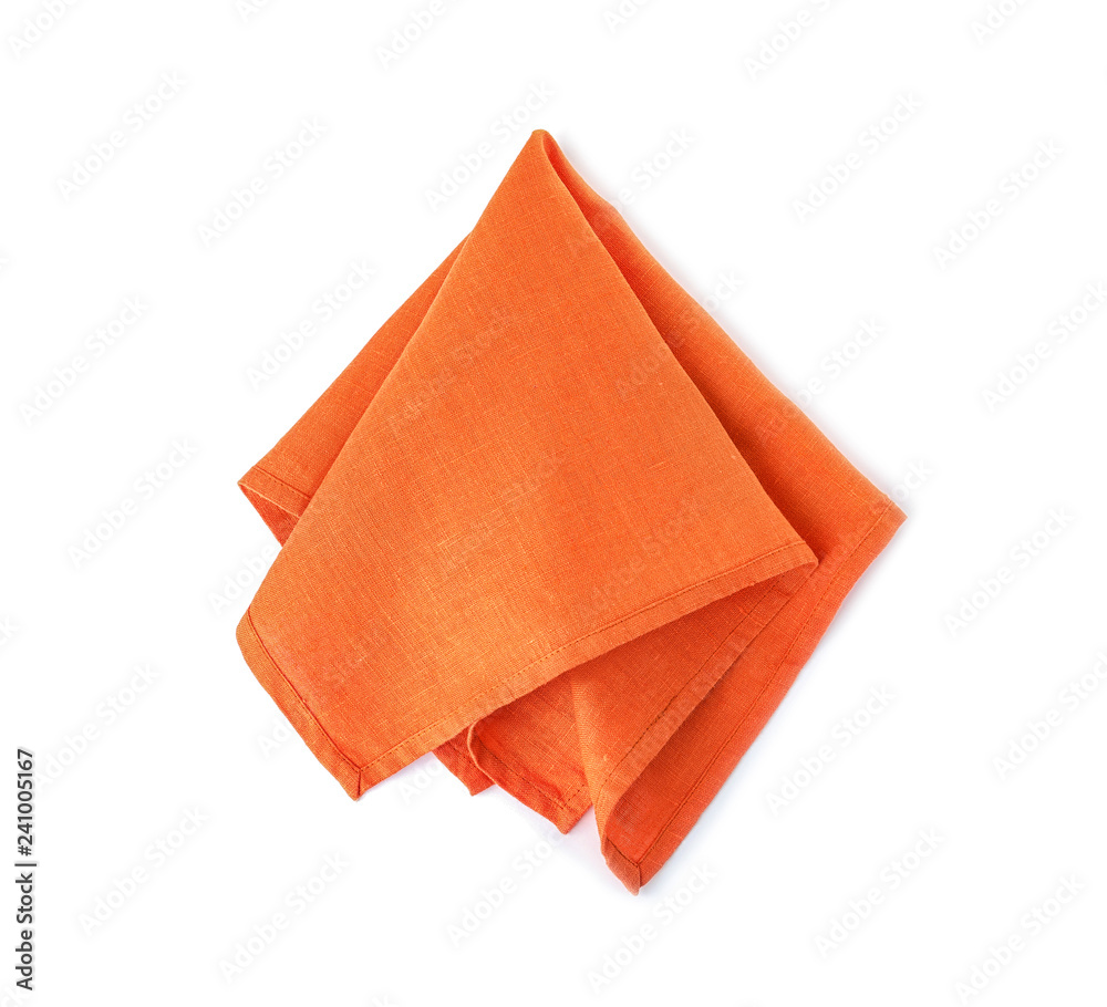 Fabric napkin for table setting on white background