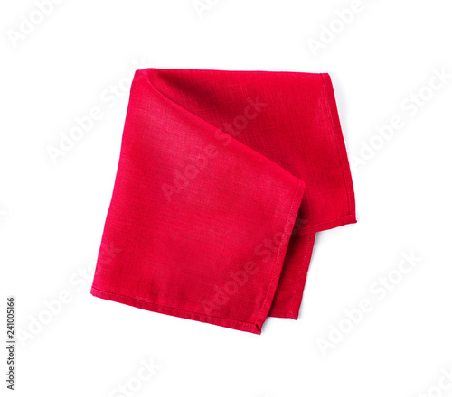 Fabric napkin for table setting on white background