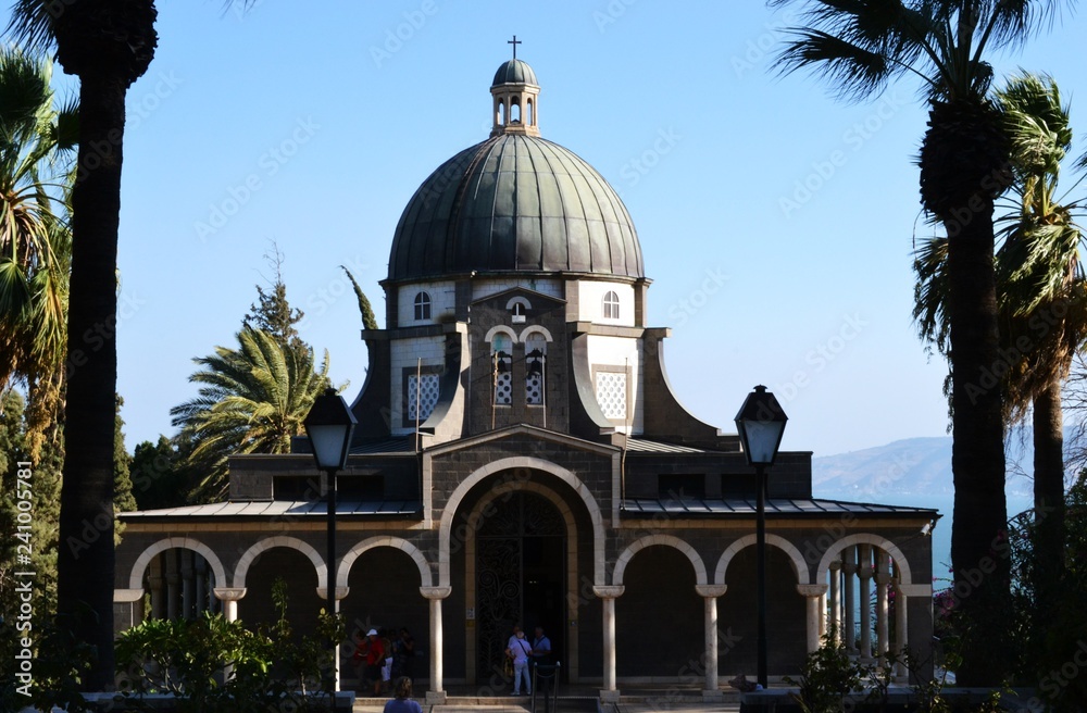 The Sea of Galilee and Church Of The Beatitudes, Israel, Sermon of the Mount of Jesus