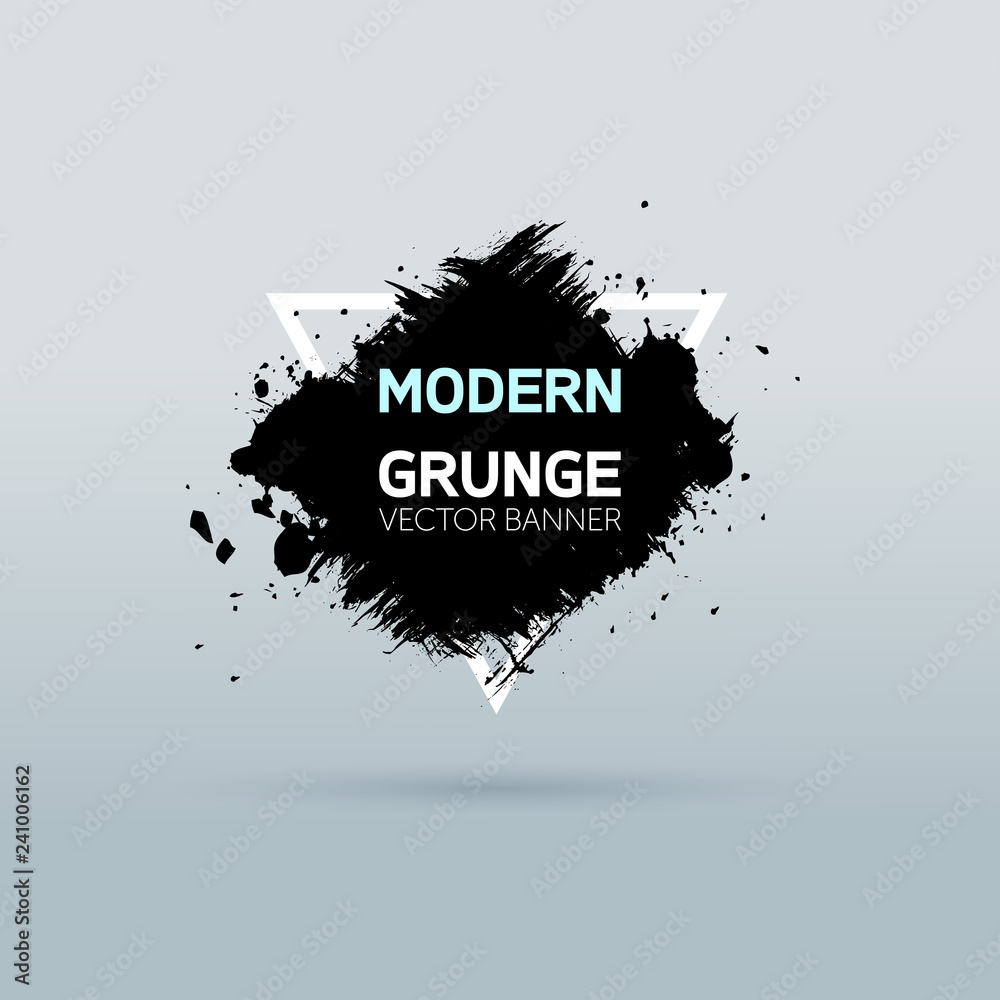 Art graphics shapes elements. Brush paint ink stroke design over triangle frame. Grunge vector illustration background. Good for headline, logo, poster, message, sale banner, flyers, brochures etc. Art graphics shapes elements. Brush paint ink stroke design over triangle frame. Grunge vector illustration background. Good for headline, logo, poster, message, sale banner, flyers, brochures etc.