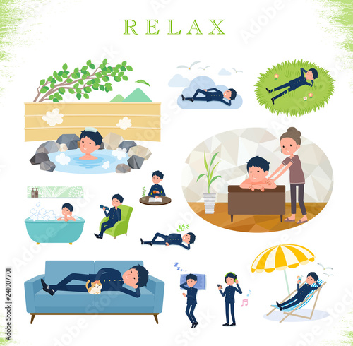 flat type school boy gakuran_relax