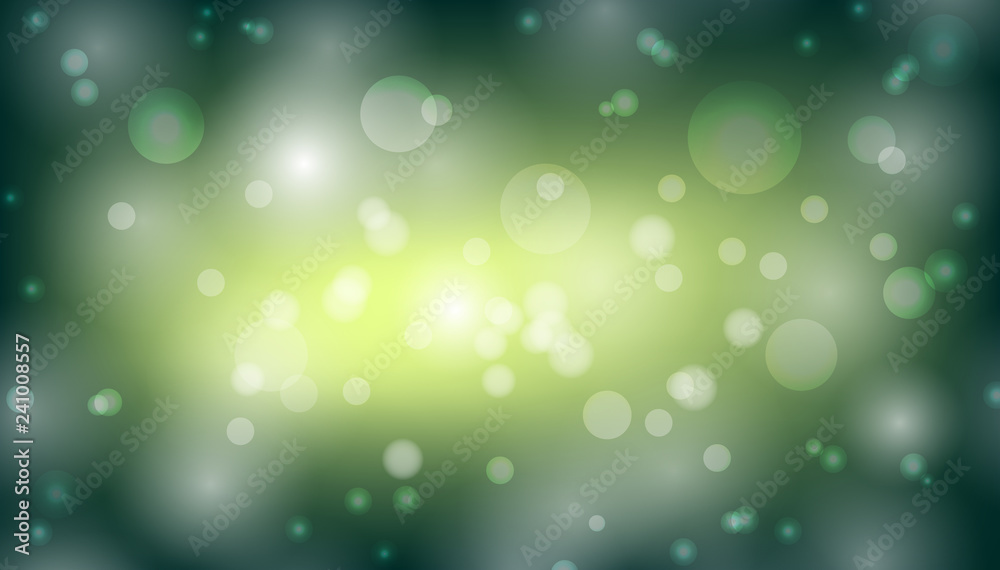 Bokeh background created by several circle objects set in dusky green background like under water