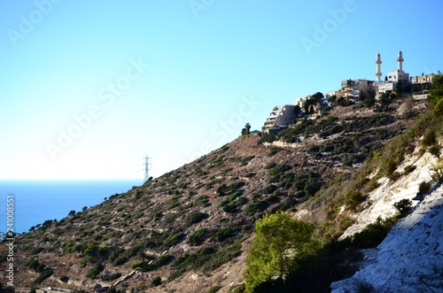 Wadi Lotem and Siah in Haifa Kababir and view of Mediterranean Sea. Israel photo