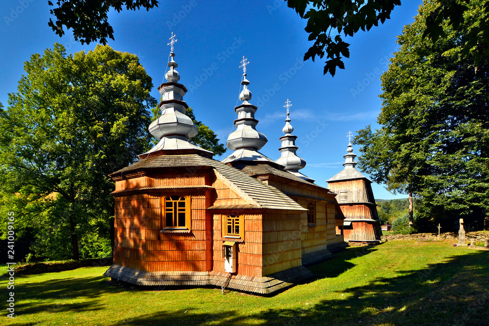 Fototapeta premium An orthodox wooden church in Rzepedz village, Poland