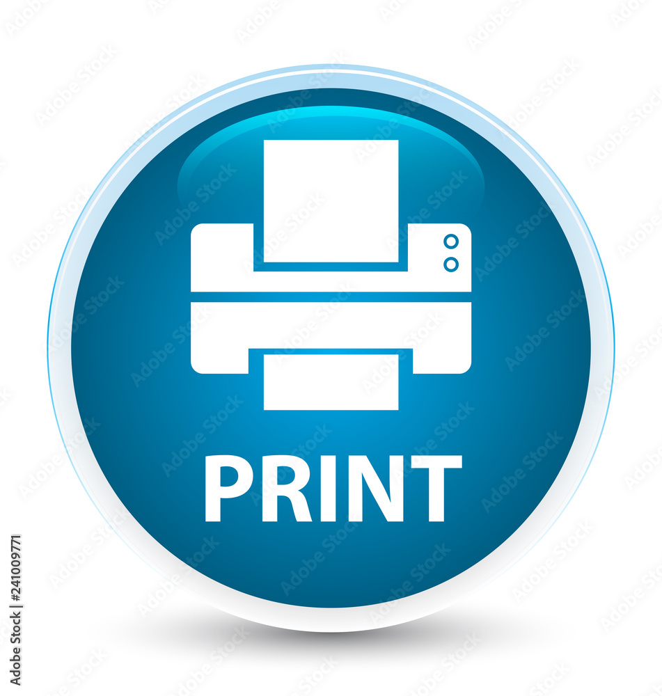 Print (printer icon) special prime blue round button Print (printer icon) special prime blue round button