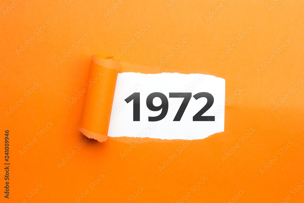 surprising Number / Year 1972 orange background - obrazy, fototapety, plakaty 