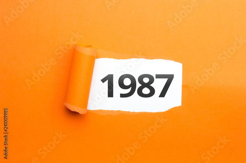 surprising Number / Year 1987 orange background