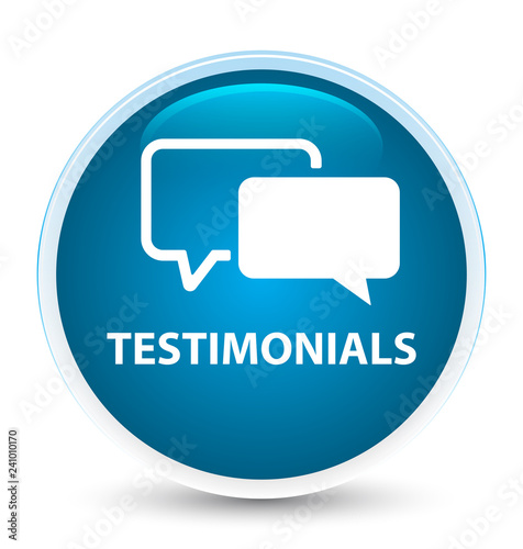 Testimonials special prime blue round button