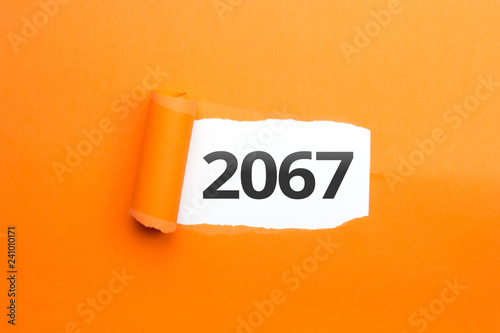 surprising Number / Year 2067 orange background