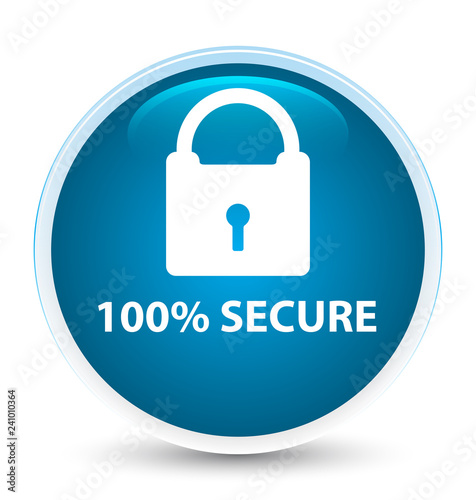 100% secure special prime blue round button
