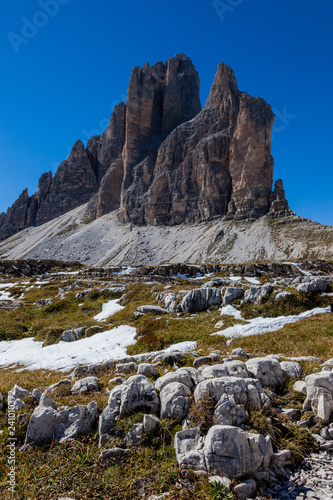Hiking around the Tre Cime di Lavaredo in the Dolomites of Northern Italy, Europe