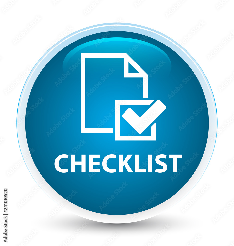 Checklist special prime blue round button Checklist special prime blue round button