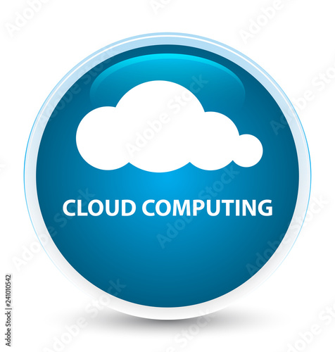 Cloud computing special prime blue round button
