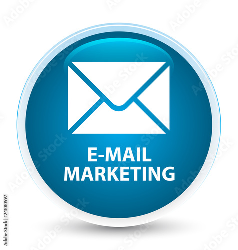 E-mail marketing special prime blue round button