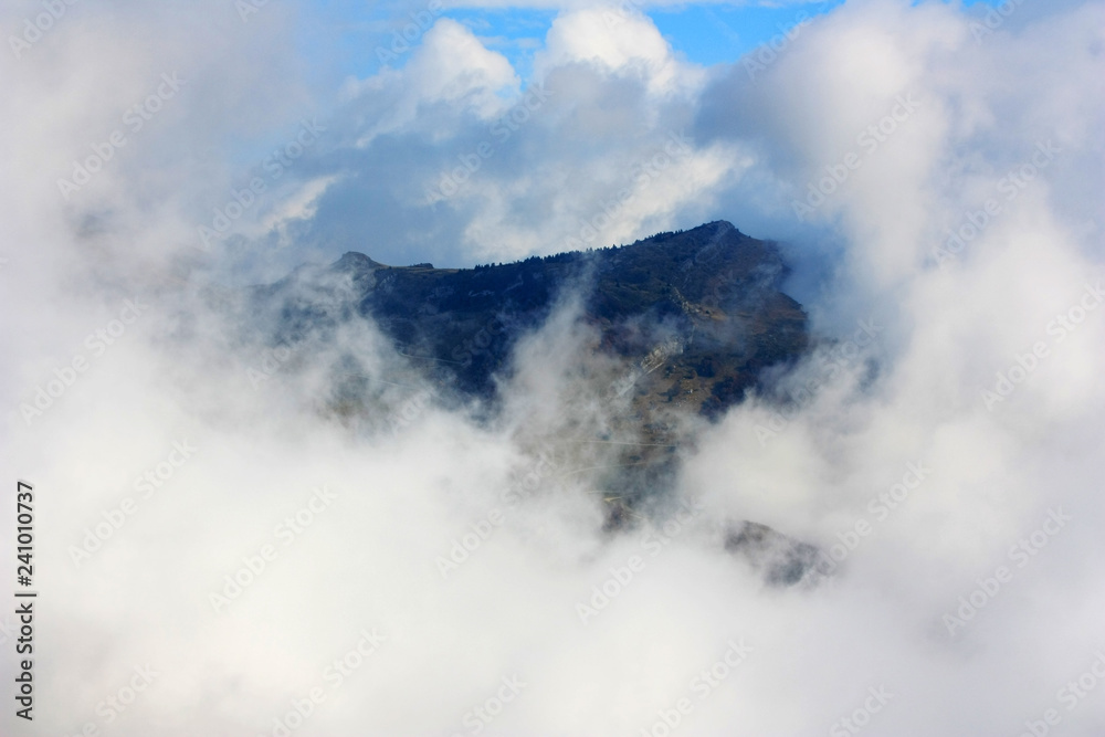 Fog on Mount Baldo, Italy