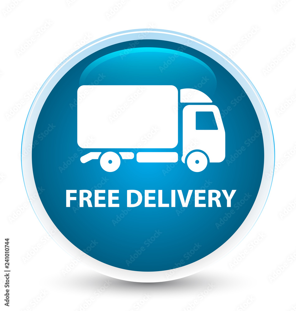 Free delivery special prime blue round button Free delivery special prime blue round button