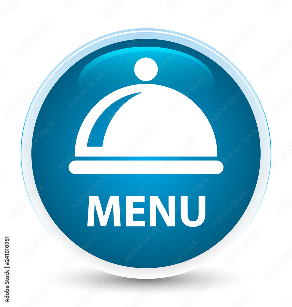 Menu (food dish icon) special prime blue round button Menu (food dish icon) special prime blue round button