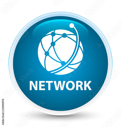 Network (global network icon) special prime blue round button