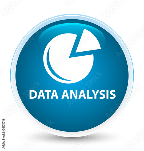 Data analysis (graph icon) special prime blue round button