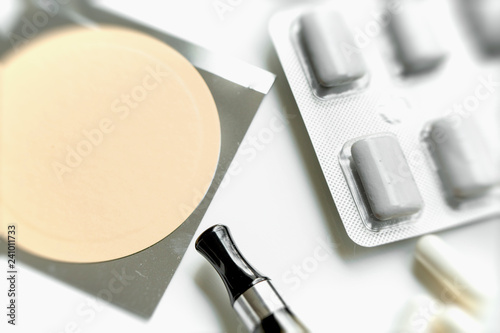 nicotine patch, chewin gum and ecigarette used for smoking cessation