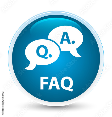 Faq (question answer bubble icon) special prime blue round button