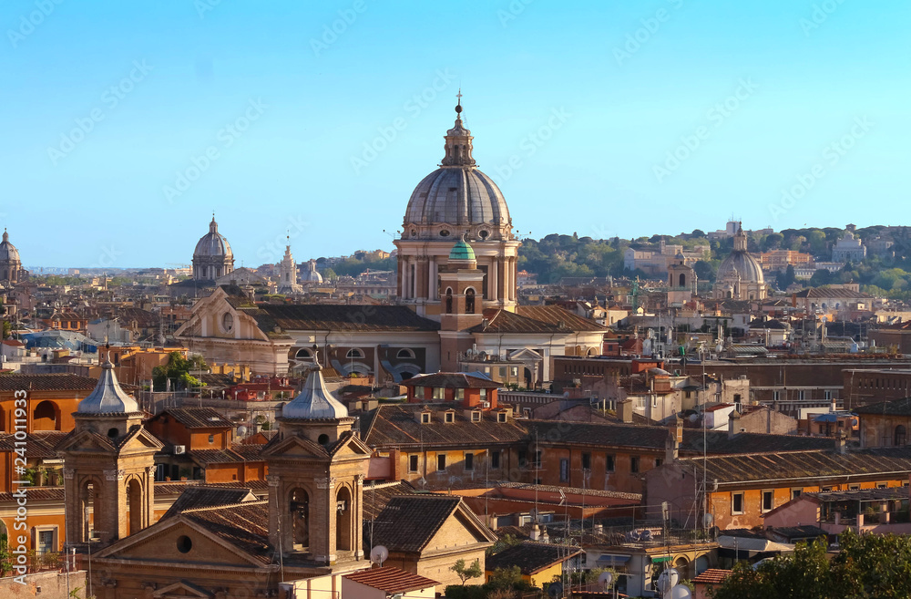 Rome, Italy - Aerial view of the city center .