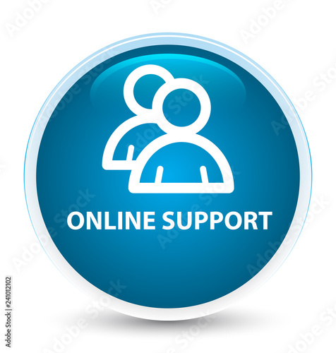 Online support (group icon) special prime blue round button