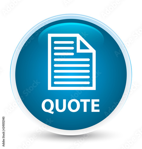 Quote (page icon) special prime blue round button