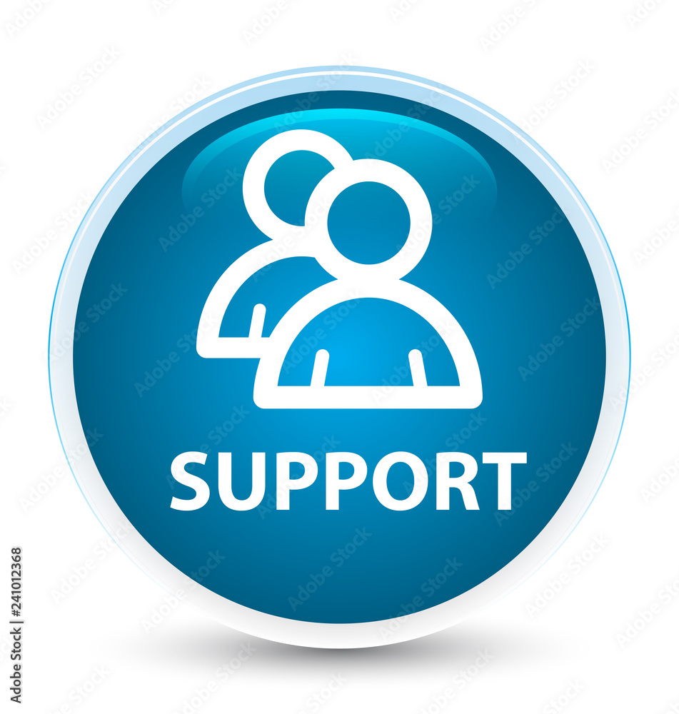 Support (group icon) special prime blue round button