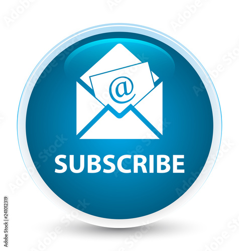 Subscribe (newsletter email icon) special prime blue round button