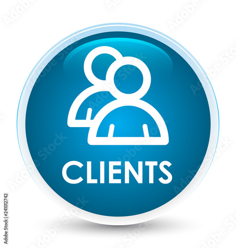 Clients (group icon) special prime blue round button