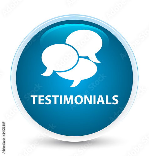 Testimonials (comments icon) special prime blue round button