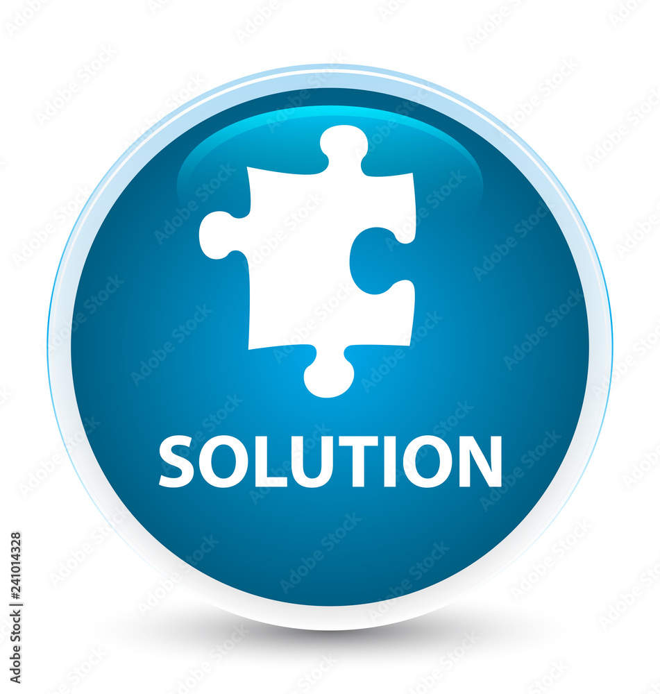 Solution (puzzle icon) special prime blue round button Solution (puzzle icon) special prime blue round button