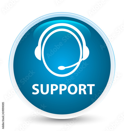 Support (customer care icon) special prime blue round button